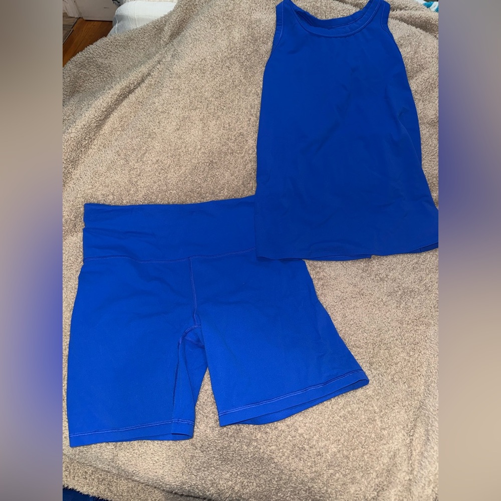 Athleta shorts & tank blue set
